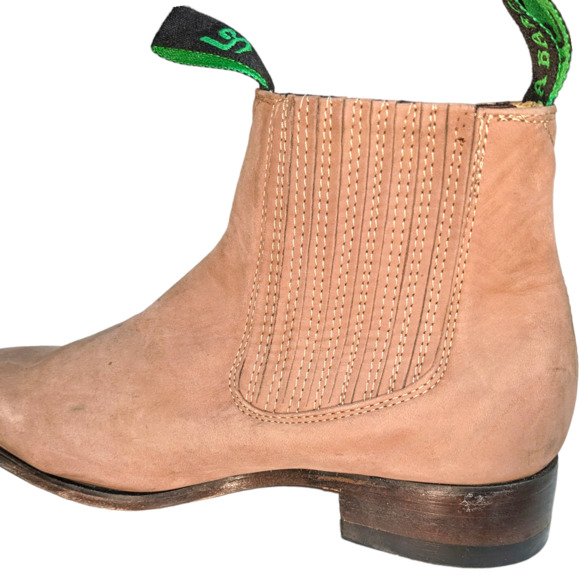 La Barca Nubuck Leather Ankle Boots Pull On Tan sz 27/10 - Picture 6 of 10